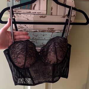 Blush Black Lace Bustier